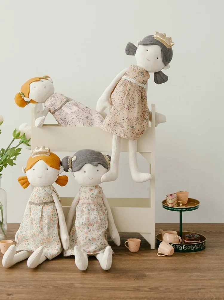 Handmade Rag Doll with Removable Skirt Cotton Linen Stitch Doll Birthday Sleep Time Toys