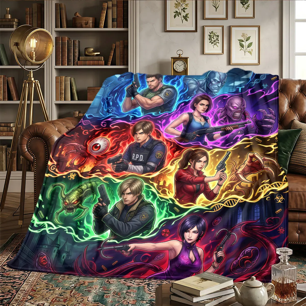 Resident Evil Patterns Home Blanket Suitable For All Seasons for Bedrooms Naps Naps Warmth and Comfort Holiday Present -HE71