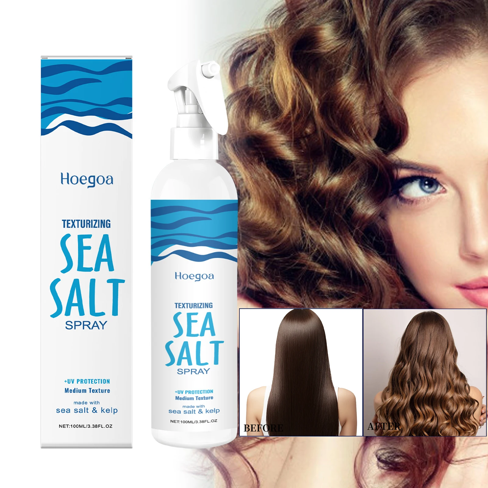 Sea Salt Styling Spray Long Lasting Hair Holding Building Fluffy Texture Temporary Hair Spray Hair Thickening Mist Hair Salon