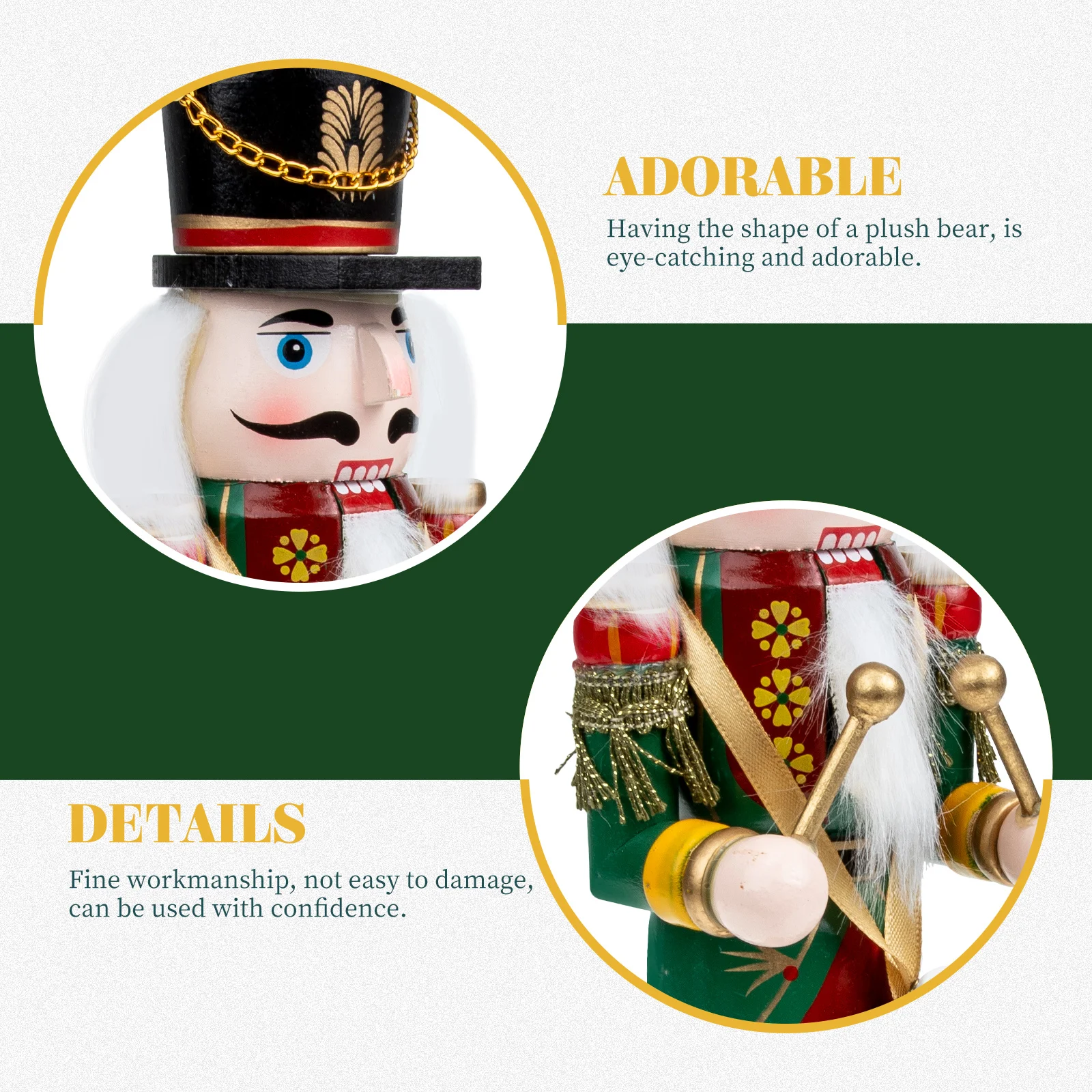 

Creative Christmas Desktop Ornament Wooden Xmas Table Decor Premium Nutcracker For Home Restaurant Coffee Shop Decor