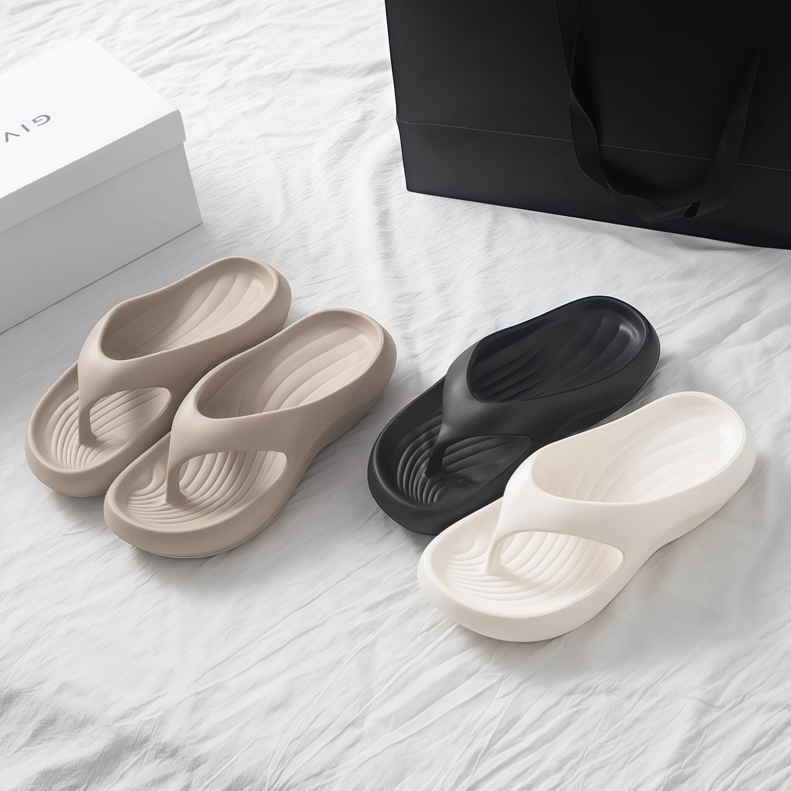 Chanclas Unisex de Plataforma Gruesa de EVA, con Amortiguación Suave como una Nube, Antideslizantes, para Playa, Interiores y Exteriores