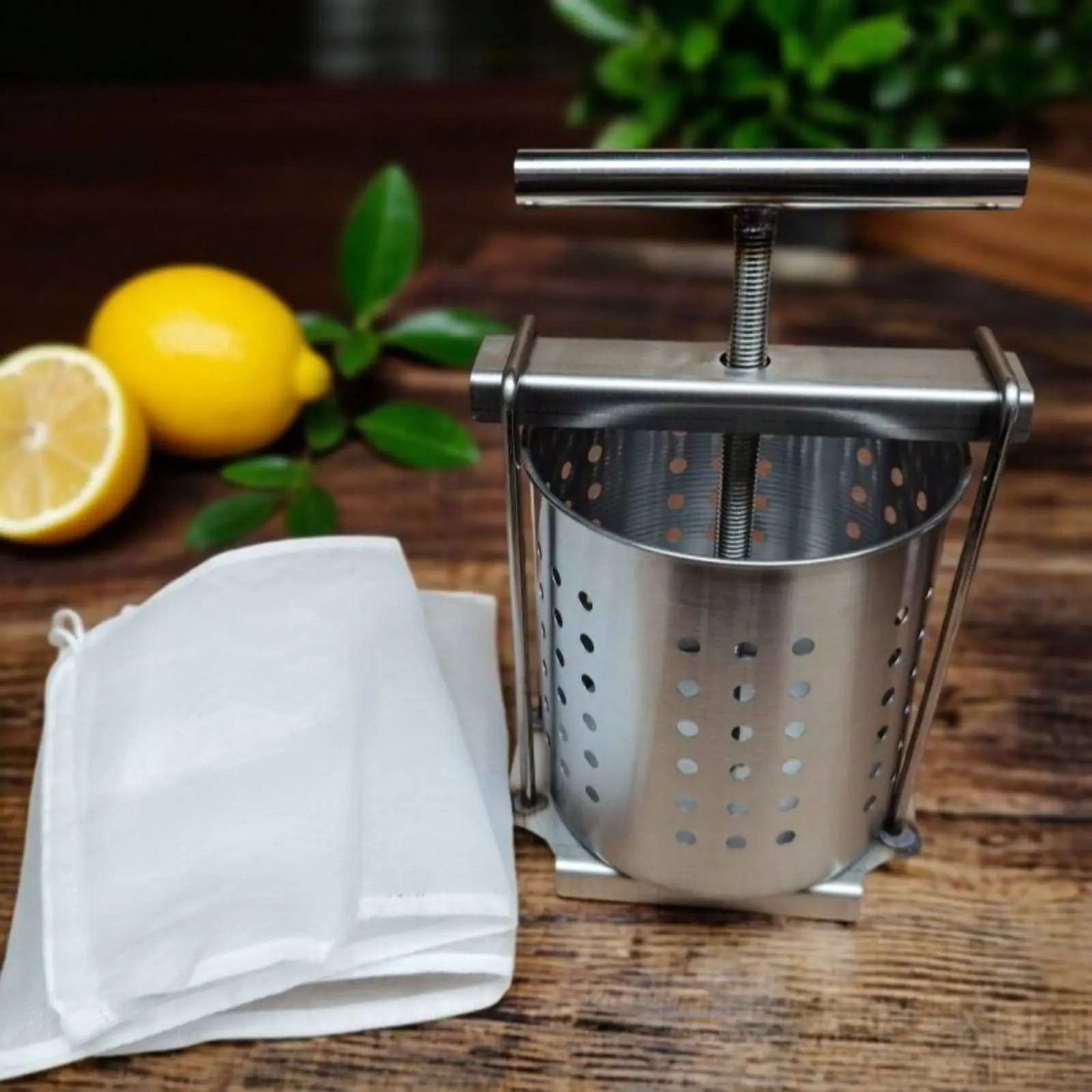 Manual Screw Press Detachable Design Stainless Steel Fruit Fruit Press 1.5L Vegetable Press Versatile for Beekeepers