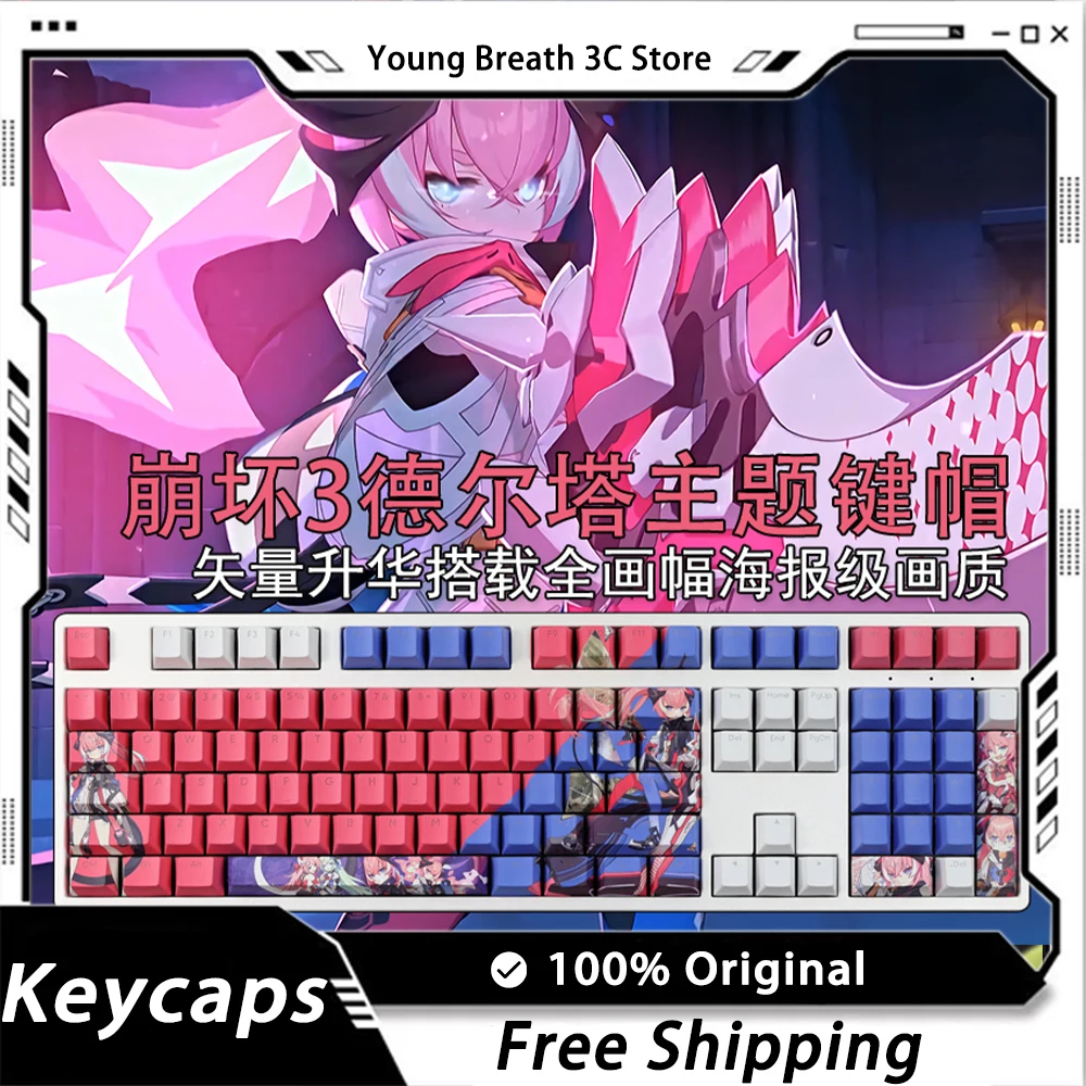 

Custom Diy Honkai Impact 3 Delta Keycap Mechanical keyboard kit Keycap Hentai Light Transmission Keycap Set PC Gamer Accessories