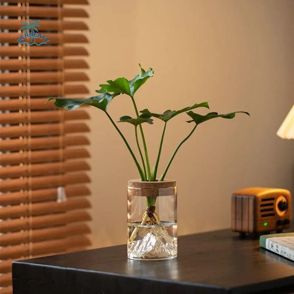 

Plant Container Glass Flower Vase Thickened Mini Hydroponic Flower Holder Transparent Creative Flower Pot Home