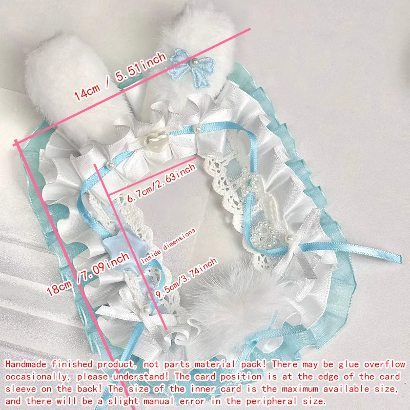 Plush Bunny Ear Pom Pom Star Heart Lace Photocard Display Card Holder Lolita Bow 3 Inch KPOP Photocard Decor Border Macaron Color Polaroid Photo Frame Idol Collection Itabag Decor Ornament photocard t image 5