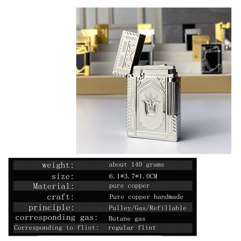 New commemorative edition single and double flame luxury lighter Ping Sound natural paint cigarette smoking butane lighter 18106