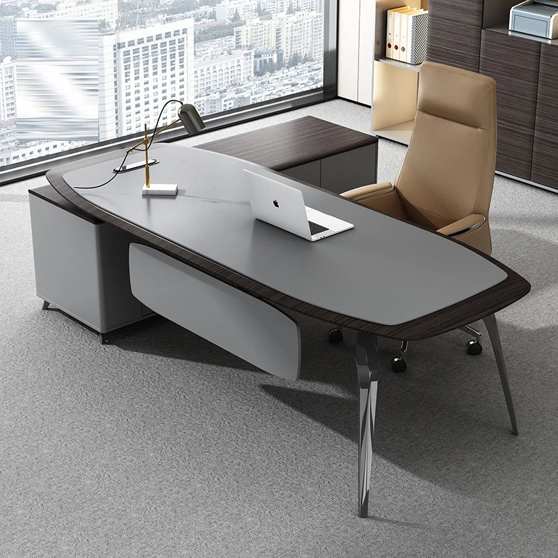 'S Office Is Simple Modern, Suitable Supervisors, Managers, Presidents, With A Combination Of Desk And Chai