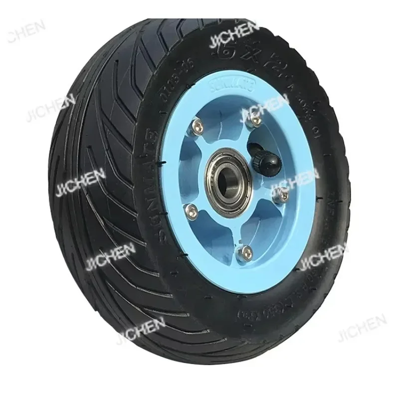 ZQ سكوتر كهربائي صامت مزدوج تحمل عربة سبائك الألومنيوم عجلة قابلة للنفخ بوصة 6 7 بوصة 8 محور عجلات الإطارات