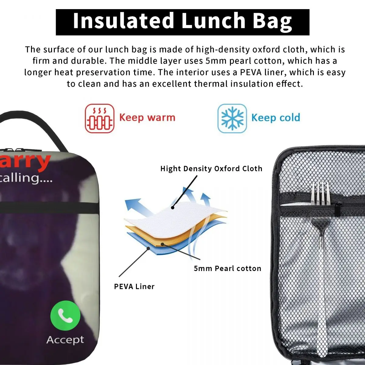 صناديق الغداء المعزولة مضحك الشر لاري القط دانك Brainrot ميمي حاوية الغداء موضة الحرارية برودة علب الاغذية للمدرسة