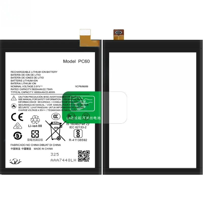 Motorola MOTO G24 G54 5G /G54 Power 5G 전화 배터리 + 도구 용 새로운 PC60 6000mAh 휴대 전화 배터리