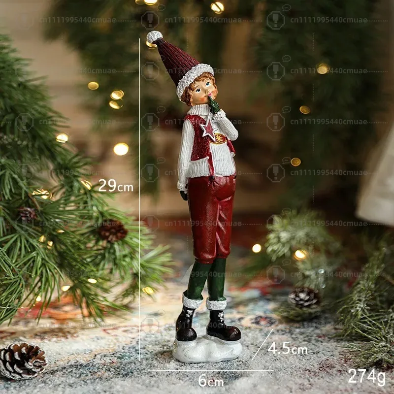 Christmas ornaments resin Christmas tree small desktop creative gifts window scene arrangement props doll house view 3