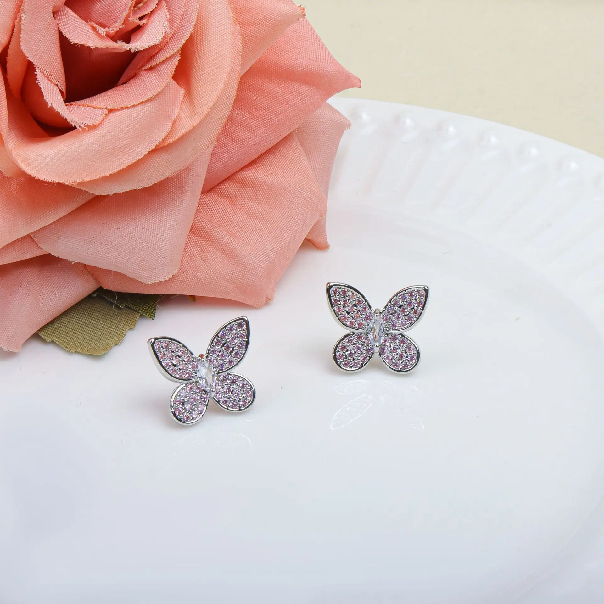 New Luxury Premium stereo Necklace and Earring Set for Women's Wedding Bridal Ball Event Dress Jewelry Accessories Gift M-1149