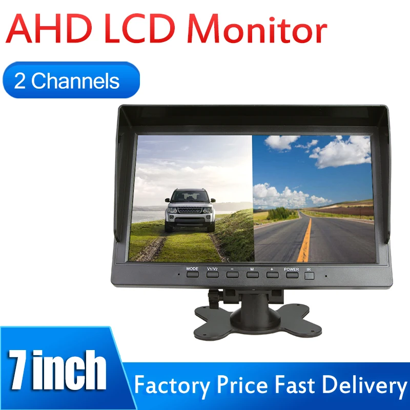 2 Channels HD Video Input 7 Inch LCD Monitor 1024*600 HD Screen Display