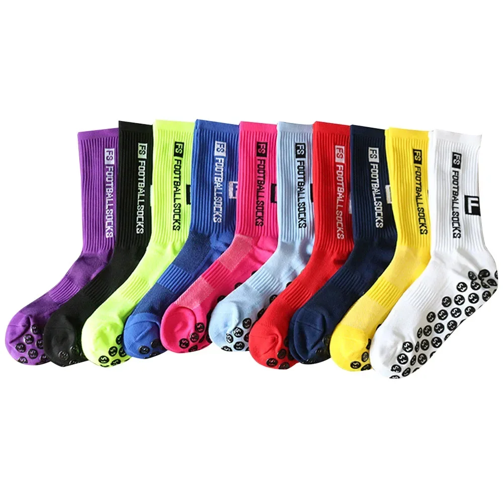 1Pair Football Socks Round Silicone Suction Antislip Soccer Socks Athletes Professional Game Training Socks Men Women