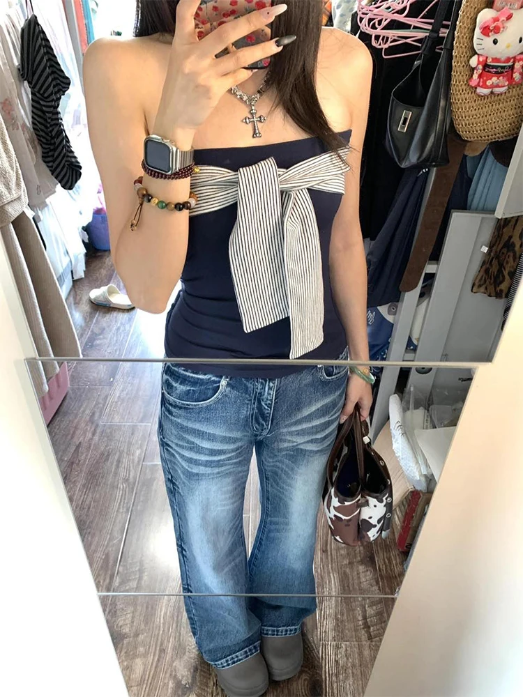 High Waist Blue Faded Waed Denim Jeans Women's Autumn Winter New Sle Pleated Slimming Straight Leg Long Pants