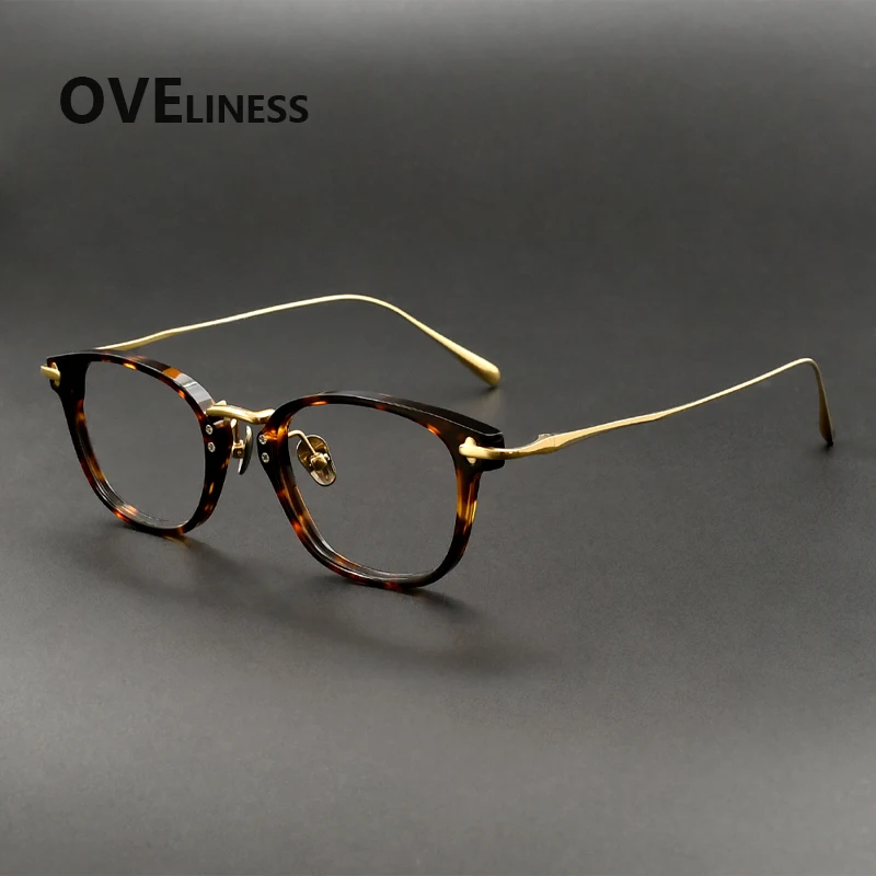 

Ацетатно-титановая оправа для очков, мужская и женская, новый брендовый дизайн, круглая оправа, японские очки, высококачественные очки