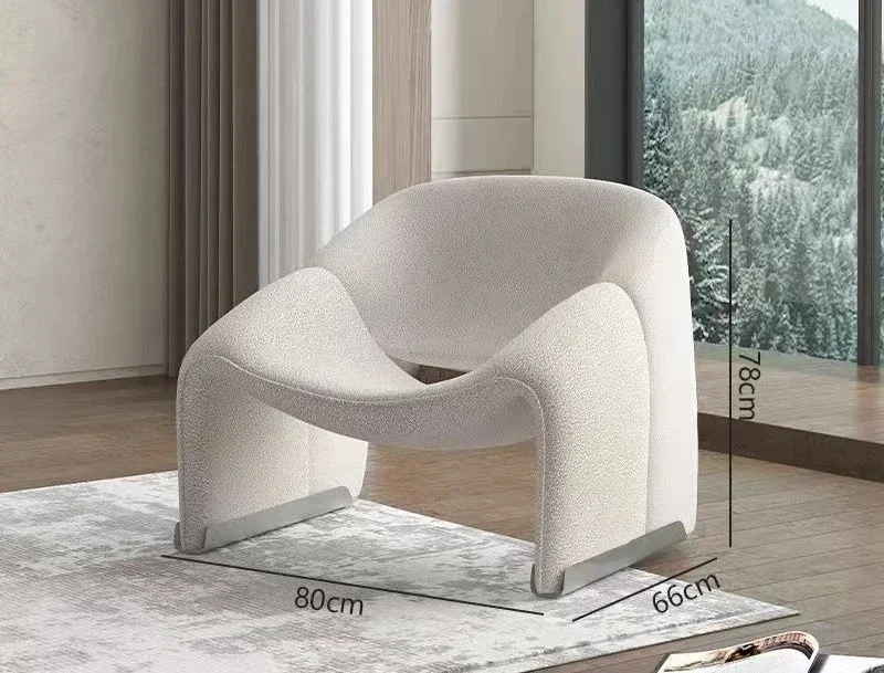 

Creative Light Luxury Single Casual Sofa Chair Nordic Cream Wind Lamb Fleece Simple Modern Network Red Crab Chair Furniture