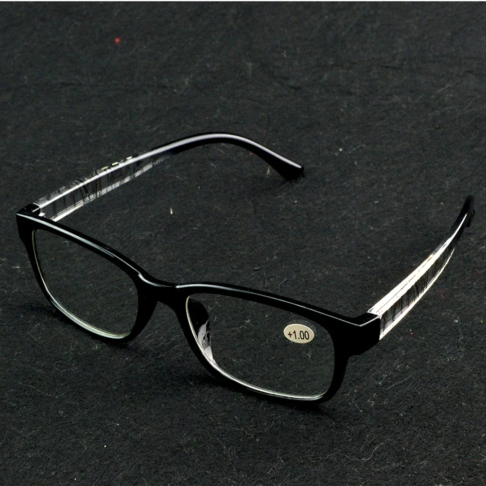 NOMANOV Square Black With Transparent Temple Men Women Reading Glasses +1 +1.5 +2 +2.5 +3 +3.5 +4