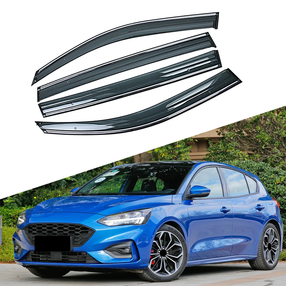 

For FORD Focus 2018 2019 Car Window Sun Rain Shade Visors Shield Shelter Protector Cover Trim Frame Sticker Exterior Accessories