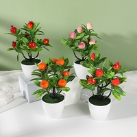 Fake Potted Plants Artificial Bonsai Mini Fruit Tree Office Dining Table Restaurant Decoration Ornaments Home Garden Accessory