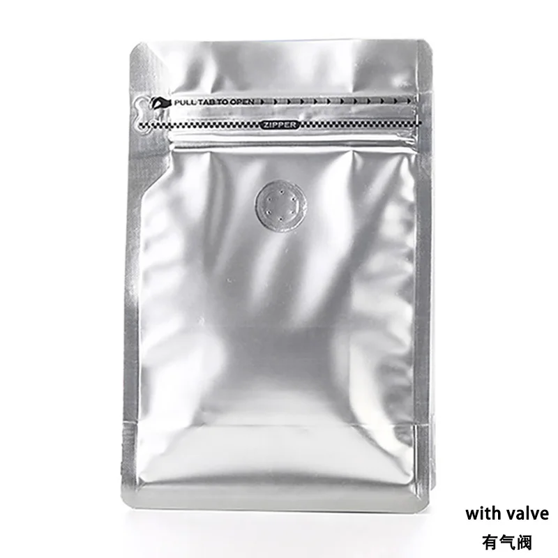 50 Stück Kaffeebeutel mit flachem Boden, Ventil und Reißverschluss, Aluminiumfolien-Futterbeutel zur Aufbewahrung von Kaffeebohnen und Lebensmitteln – Detail 22