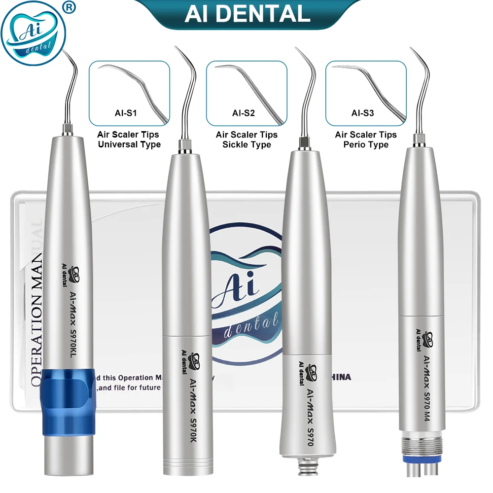 

AI-S970KL/S970K/S970/S970-M4/B2 Dental Air Scaler Handpiece used with S1 Universal Type/S2 Sickle Type/S3 Perio Type Tips