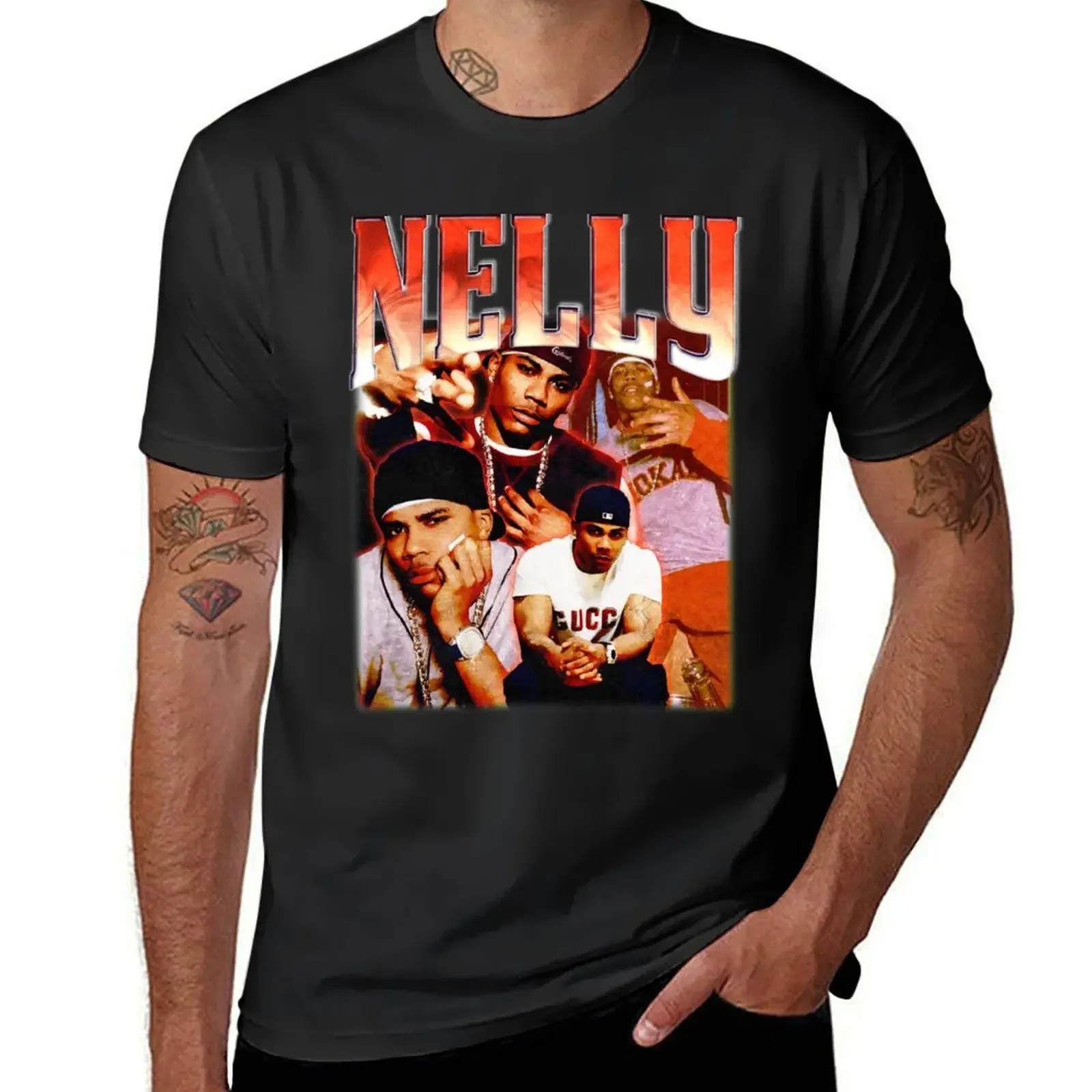 Nelly 90s Vintage T-Shirt graphics heavyweights mens big and tall t shirts Anime Graphic T-shirts for Men Clothing Women Tees