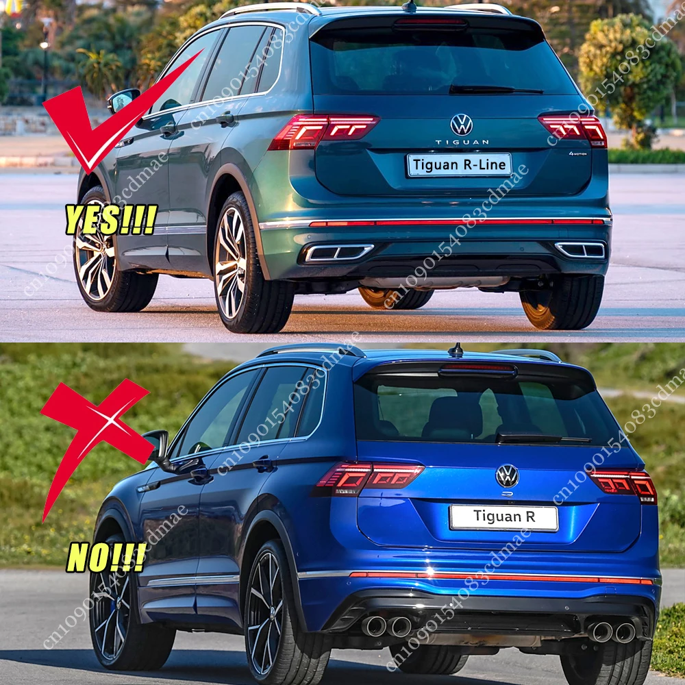 ماكستون نمط المصد الخلفي الناشر الشفاه المفسد لشركة فولكس فاجن تيجوان MK2 R-Line تجميل 2020-2023 النسخة الأوروبية الفاصل طقم الجسم