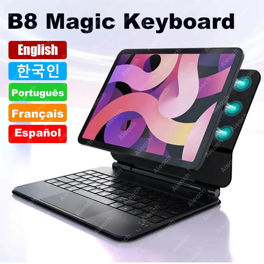 

Bluetooth Magic Keyboard For iPad A16 11th 10th Pro 13 11 M4 12.9/ Air 4 5 13 11 M2 M3 With Multi Touch Trackpad Magnetic Design