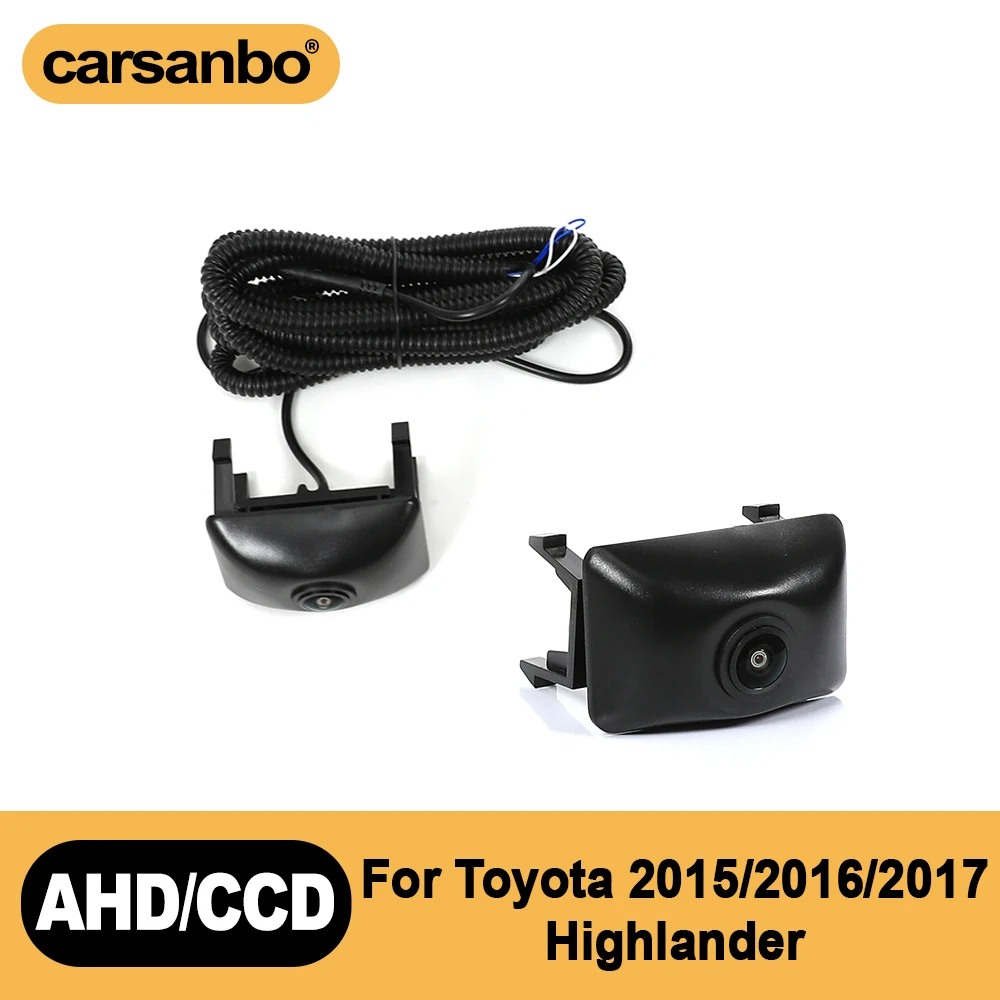 カーサンボ-トヨタ-ハイランダー-2015-2016-2017-フロントビューカメラ-150-°-ナイトビジョン魚眼レンズ防水車載カメラ