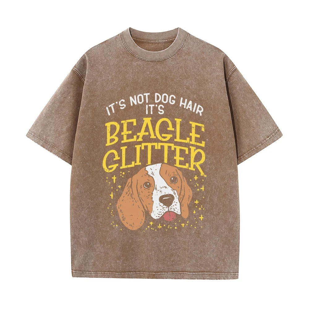 Men's Tops Beagle Glitter Funny It's Not Dog Hair 100% Cotton Men T-shirt Funny Pet Lover Clothes Summer Casual Tee Dog Graphic