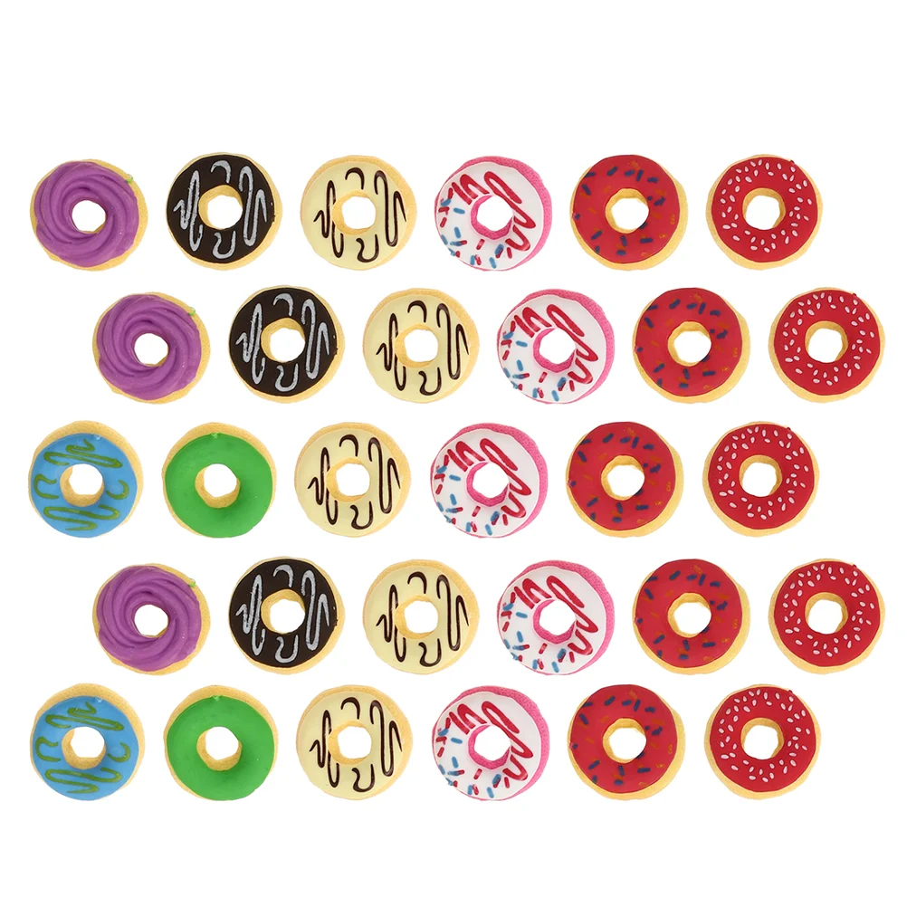 24 Pcs Rubber Band Kids Eraser Plaything Colorful Erasers Bulk Mini Rubbers Pupil Donut Decors Adorable for Toys