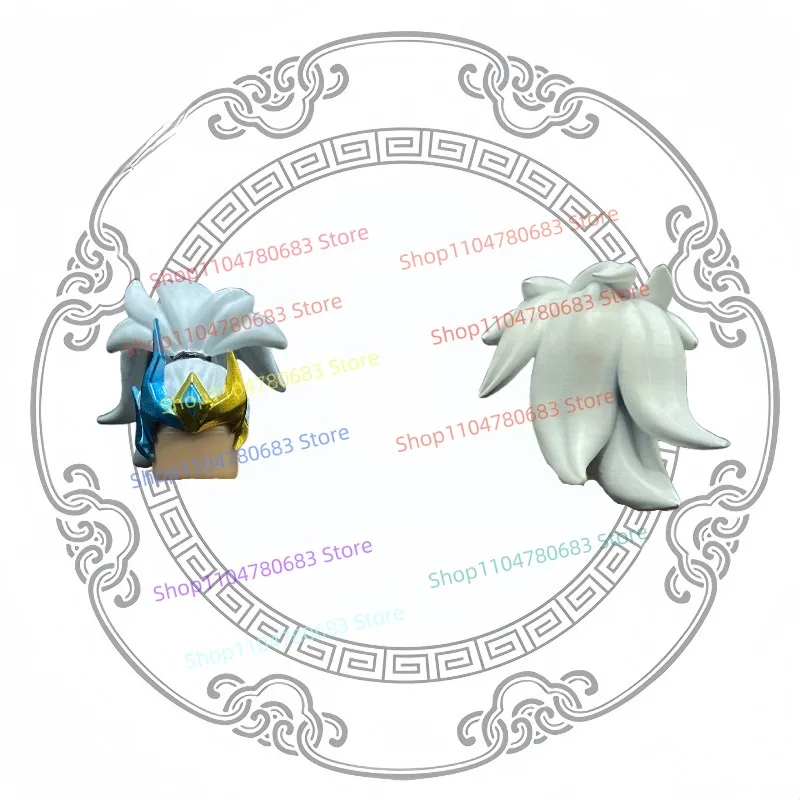 MOC اللبنات الأزرق التنين درع الشكل الصغير التجمع نموذج عرض تمثال الكرتون أنيمي الملحقات لعبة هدية تحصيل