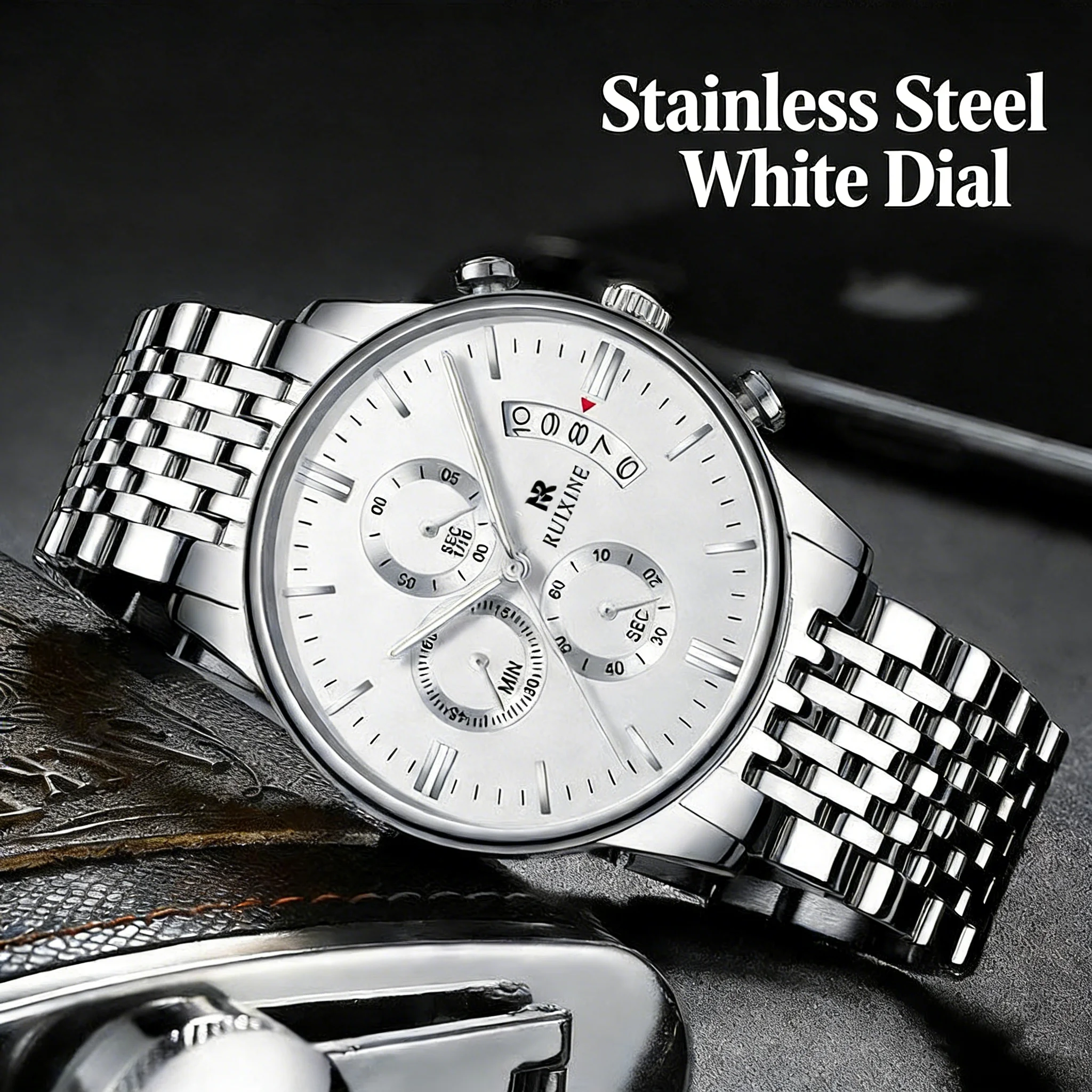 

RUIXINE Mens Watches Luxury Men's Stainless Steel Watch Fashion Casual Military Quartz Wristwatches Saat Relogio Masculino