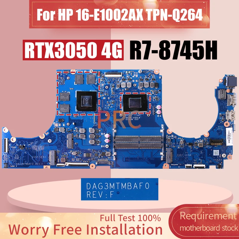 DAG3MTMBAF0 For HP 16-E1002AX TPN-Q264 Laptop Motherboard R7-8745H RTX3050 4G GN20-P1-A1 Notebook Mainboard Full Tested