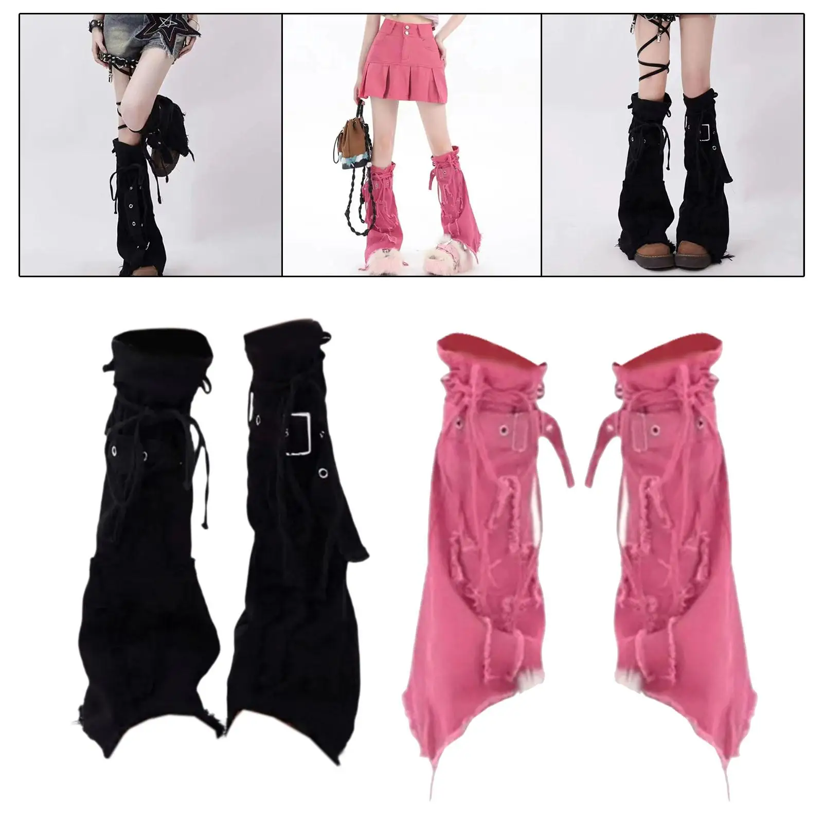 Leg Warmers Punk for Women Girls Y2K Long Leg Baggy Grunge Socks Thigh High Fancy Dress Retro Style Cool Fairy Grunge Socks