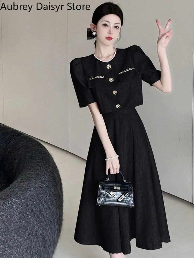 Elegante abito lungo Set donna moda coreana Vintage Office Lady Chic Formal Occasion Dress Casual Slim Evening Party Dress nuovo