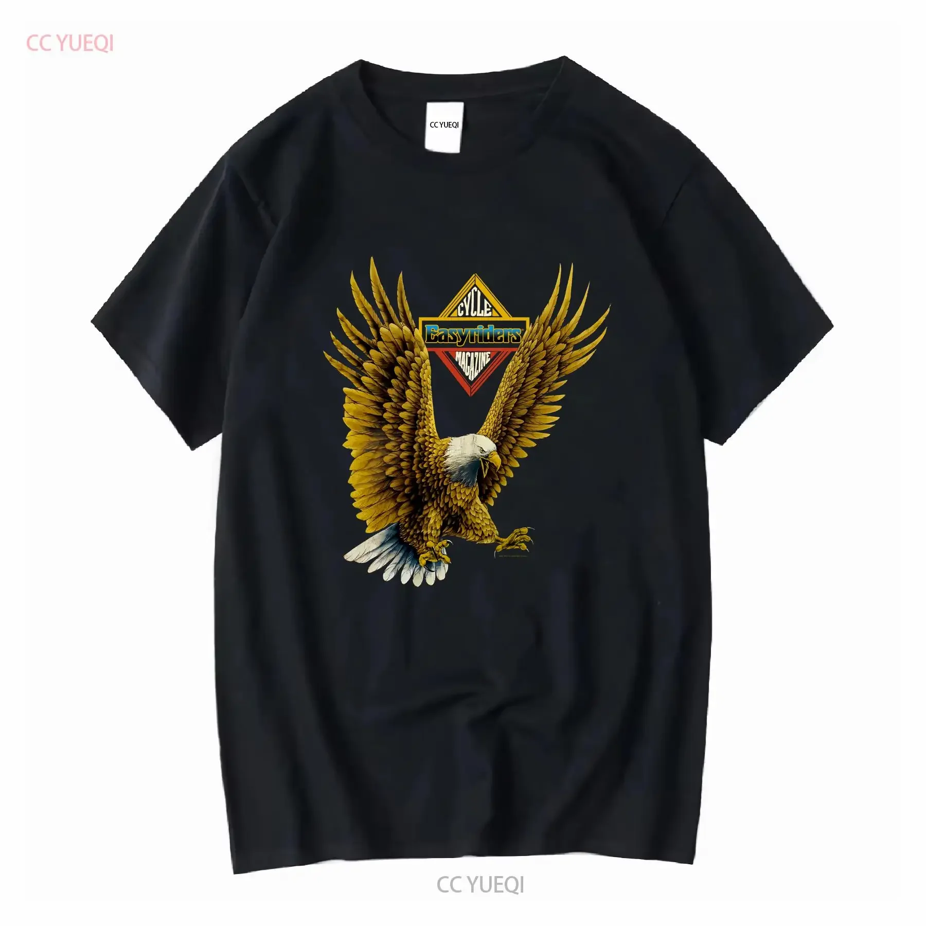 Vintage 1995 Easyriders Cycle Magazine camiseta raro motorista bicicleta jinete águila motociclista Hawk gran logotipo descolorido negro tamaño M