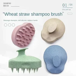 Silicone Shampoo Brush Head Scalp Massage Comb Wheat Straw Hair Washing Combs Body Massager Bath Brush Salon Hairdressing Tool