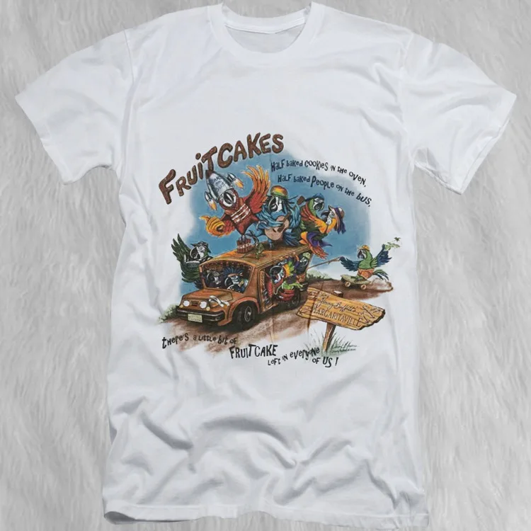 VINTAGE JIMMY BUFFETT 80s FRUITCAKES Full Size White T-Shirt