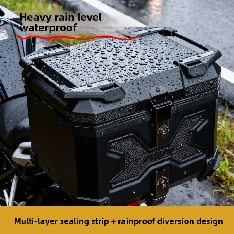 Motorcycle aluminum alloy tailbox Quick dismantling waterproof scooter trunk Large capacity electric vehicle tailbox