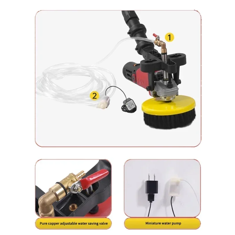 Electric Concrete Ground Brushing Machine 860W Multifunction Floor Cleaning Tools Handheld Marble Tile Terrazzo Clean Equipment