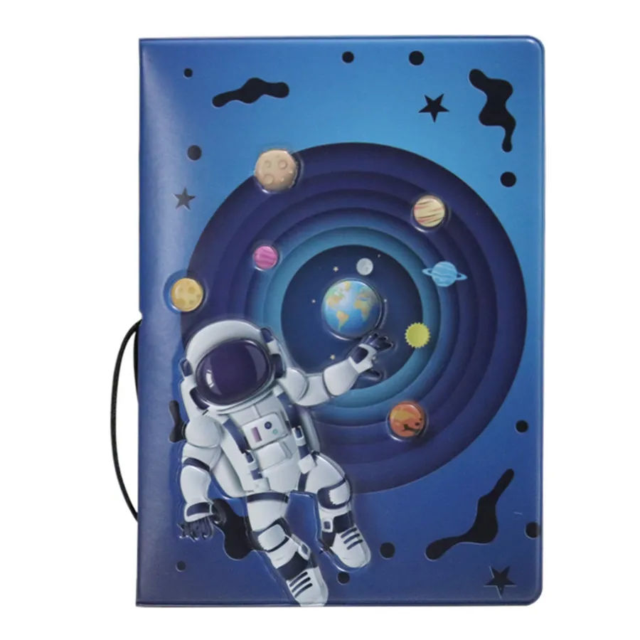 Creative Astronaut Passport Cover Wallet Bag Letter Men Women Pu Leather ID Address Holder Portable Boarding Travel Accessories