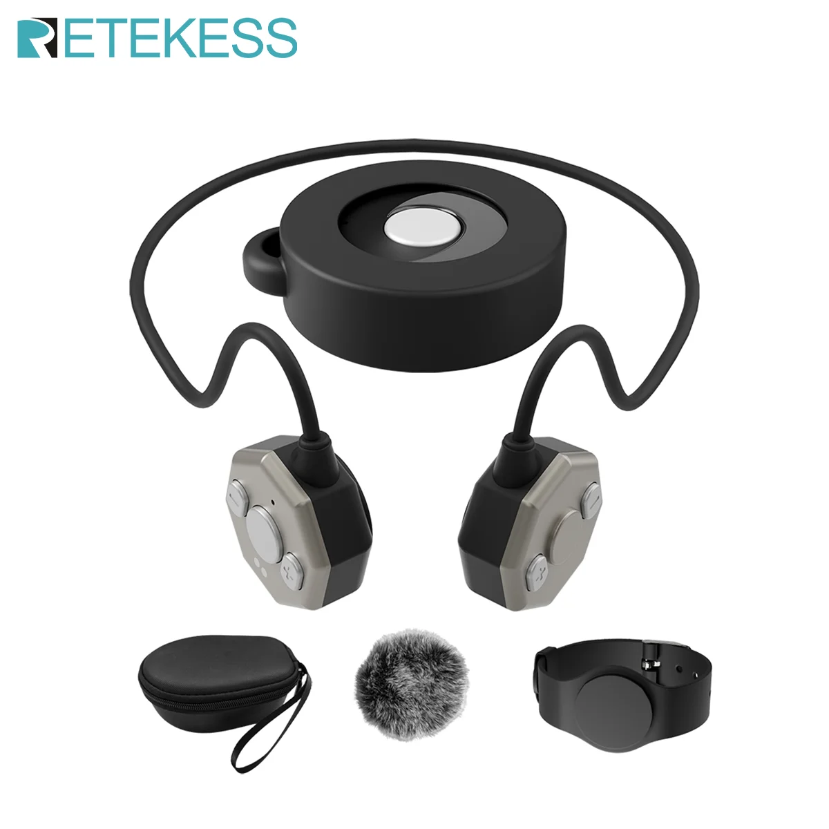 Retekess TE106 Wireless TV Headphones Noise Cancelling Sound Amplifier Open-back Design Easy Use Long Battery Life for Seniors