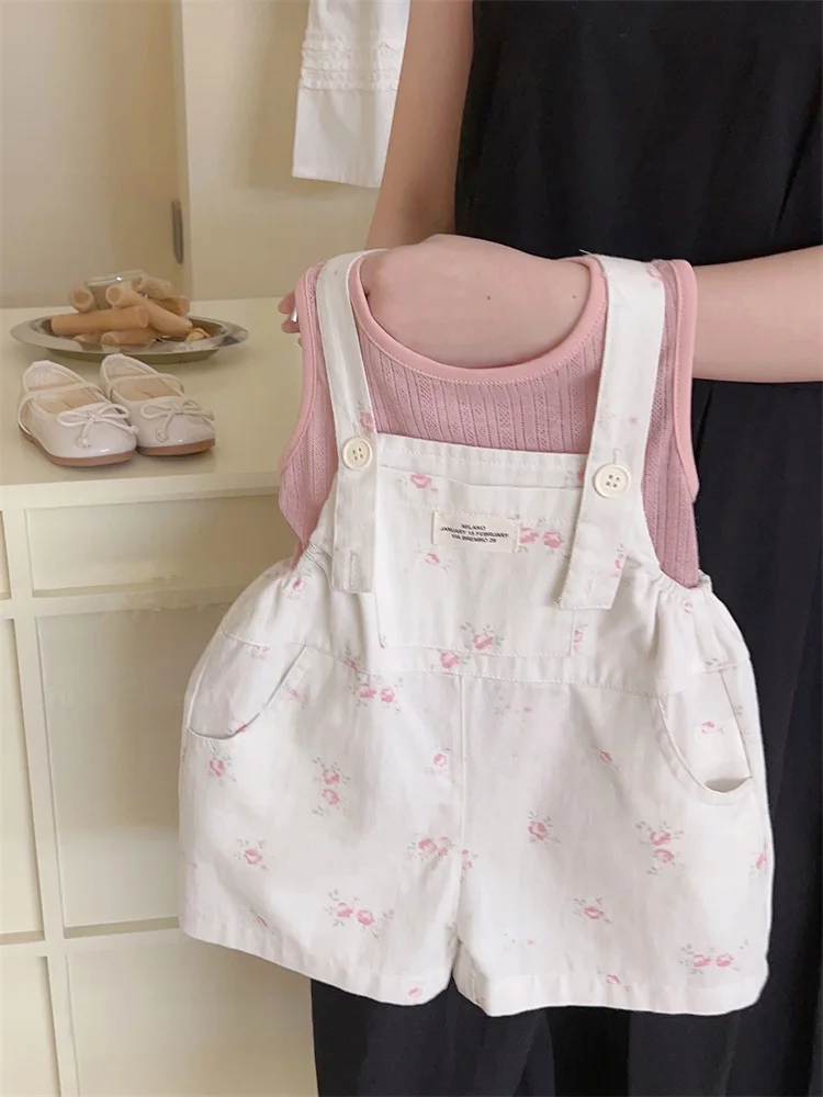 

Новинка: летний повседневный комплект для девочек — модный жилет и брюки в корейском стиле, одежда для малышей