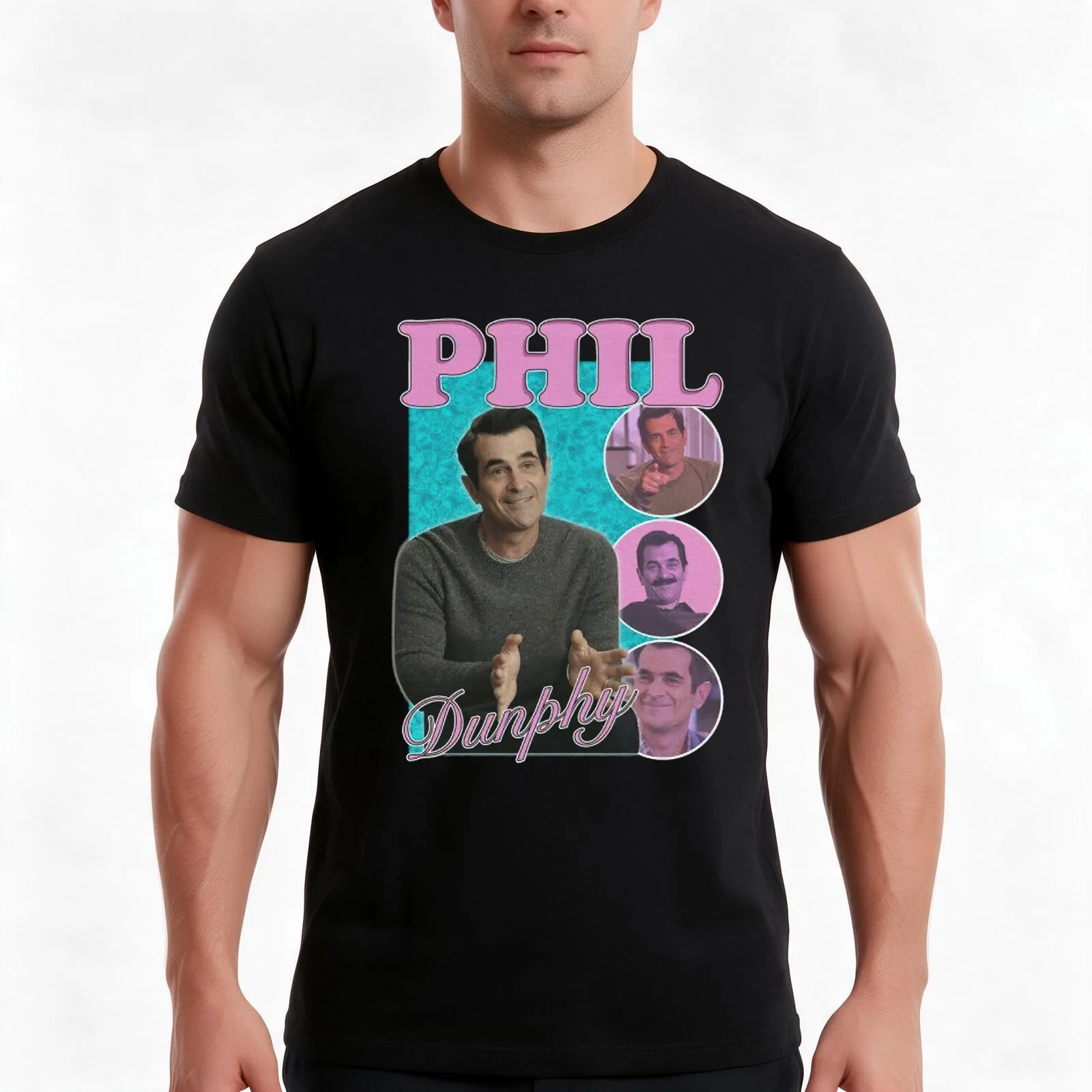 10mb Vintage Phil Dunphy Homage Bootleg Phil Dunphy T-Shirt Summer Casual Cotton Tee Oversized Streetwear Tops 100% Cotton