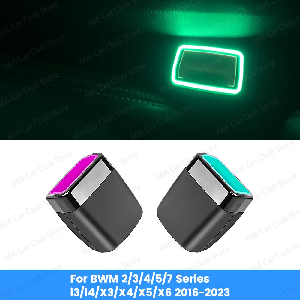 15 Color Seat Belt Buckle Light For BMW 2 3 4 5 6GT 7 Series G30 G32 G12 G20 G22 G42 G60 G70 Car Automotive Decorative Strips