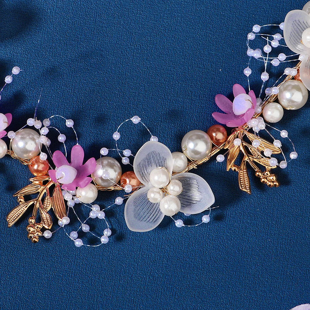 

Bridal Headband with Flower and Artificial Pearl Design for Wedding Evening Banquet Cosplay Christmas New Year Party