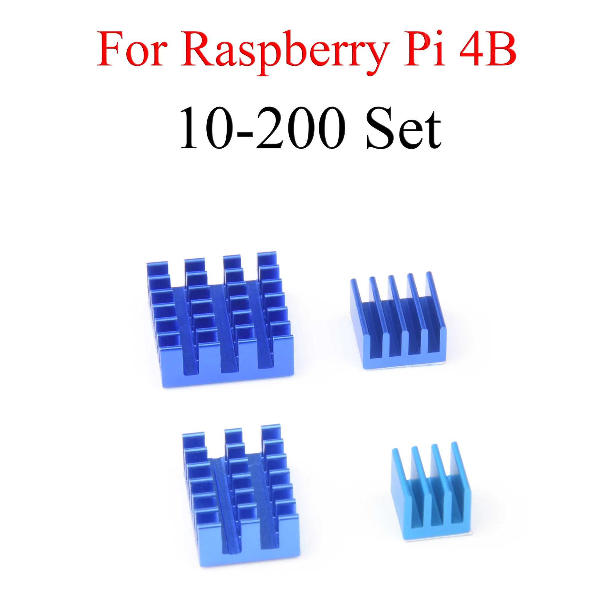

10 - 200 Set Aluminum Heat Sink Cooling Sink Cooler HeatSink 4Pcs Kit Radiator For Raspberry Pi 4 Model B Blue