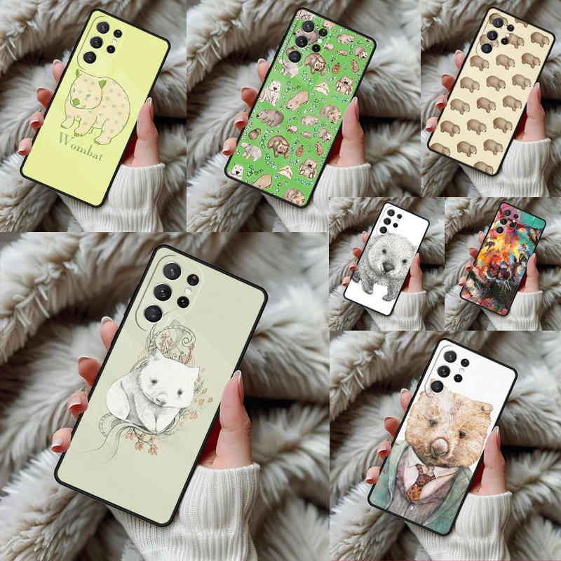 Cute Baby Wombat Phone Case For Samsung Galaxy S24 S25 S26 Ultra S22 S23 Plus S21 S20 FE Note10 TPU Cover